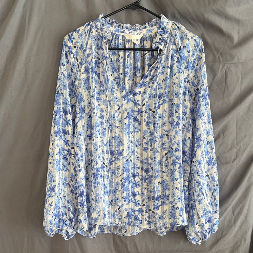 H&M Blue Floral Blouse